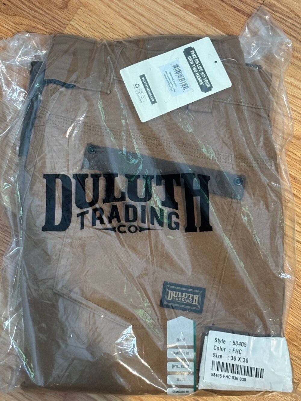 NIB Duluth Trading Co. Men's Flex Fire Hose Briar Pant, standard fit, 36x30